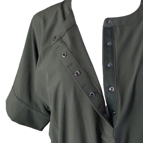 T by Talbots Lightweight Small Dress Popover Olive Green SunWell UPF +50 - Picture 9 of 14